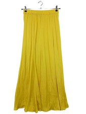 ZARA WOMAN Maxirock Damen Rock Gr. DE 36 blassgelb Glanz-Optik