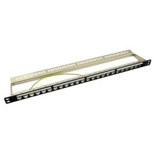 19" Patchpanel 24 Port Keystone Module Panel 0,5HE schwarz Patchfeld
