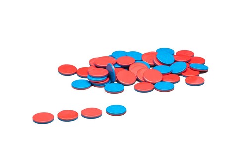Wendeplättchen rot blau 50 - wendeplättchen, rot/blau