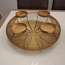 Korb Adventskranz aus Metall -