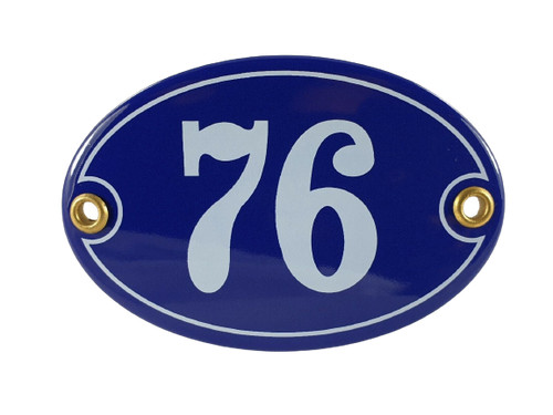 Emaille hausnummer oval 76 - emaille, nr.