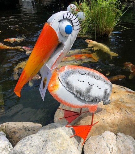 Pelikan gartenfigur metall - gartenfigur,