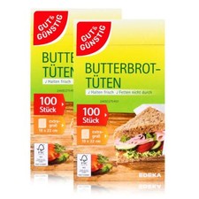 Gut & Günstig Butterbrottüten Butterbrotpapier 100stk. (2er Pack)
