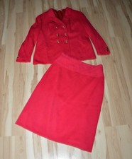 Rotes MERINO Schurwolle Vintage Retro 70/80er Luxus Kostüm Rock&Blazer MARRANIT