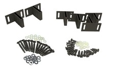 6er T-Winkelset Alu Zaunbefestigung SCHWARZ Zaunpfosten WPC Sichtschutz