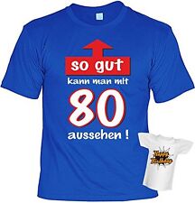 Geschenkset T-Shirt zum 80.Geburtstag + Mini Flaschenshirt - Sprüche 80 Jahre