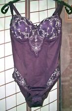 Ulla Dessous edler Glanz Mieder Body bestickt 75 F mit Schnürung Damenbody (la65