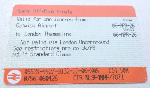 Fahrkarte ticket thameslink - ticket,