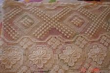 Antiker alter Decke Tischdecke Baumwolle Klöppel Spitze Handarbeit 120x120 cm