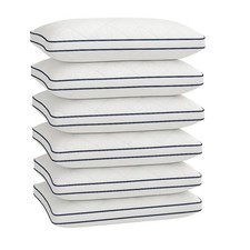 6 gesteppte Kissen Hotelqualität Hüpfkissen Bettkissen weich Nacken Rückenstütze