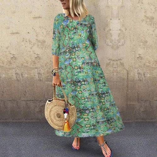 Midikleid damen blumen - midikleid,