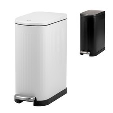 B-Ware eluno schmaler Abfalleimer, Treteimer, Küchenmülleimer, 10 Liter