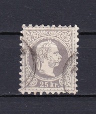 Österreich 1874: Kaiser Franz Joseph 25 Kreuzer feiner Druck gestempelt