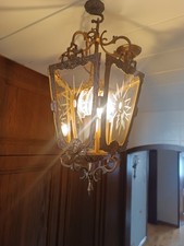 Antik Laternenlampe Messing/ Glas