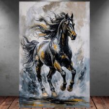 LEINWAND BILDER XXL ABSTRAKT GRAFFITI PFERD MUSTANG WESTERN WAND POSTER 1049