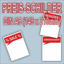 Preisschilder Preisauszeichnung Sonderangebot Sale Reduziert Rabatt DIN A5 