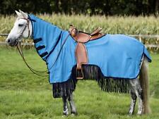 Fliegendecke Fliegenausreitdecke Montana Fransen  Busse 125, 145 cm sky