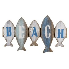 Holz-Schild mit Fischen