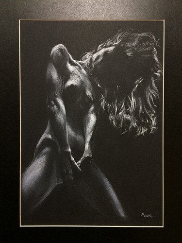 Originale aktzeichnung nude - aktzeichnung, „nude