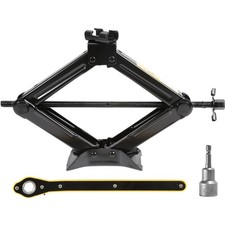 Scherenwagenheber 2T, Elektro-Bohrmaschinen kompatibel, Hubhöhe 10-38cm, Stahl