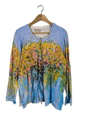 OVANTI Pullover Twin Set Damen Pullover Gr. DE 48 blau-blassgelb Casual-Look