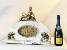 monumentale französische Art Deco Uhr F.Marti / 1930 echte Bronze Clock Pendule