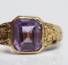 Antiker Ring - 18 Karat Gold mit Amethyst
