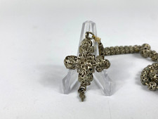 Rosenkranz Antik Kreuz 19. Jh. Silberdraht Filigran Kruzifix Alt Anhänger Kugeln