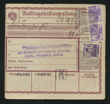Auftragspostanweisung 1936 aus