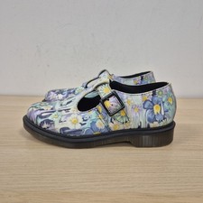 Dr. Martens Polley Slime Floral Blue White Paint Drip Mary Jane Dolly Schuhe Uk 6