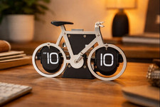 Uhr Tischuhr Flip Clock chrom