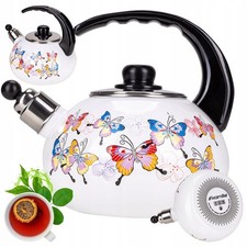 Emaille Teekanne mit Pfeife