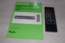 UNIVERSUM/QUELLE BEDIENUNGSANLEITUNG und FB für VHS RECORDER Typ: VR281 von 1986
