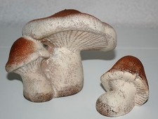 Dekoration Pilze Pilzgruppe 2erSet 6,5 cm bis 11,5 cm h Terracotta Deko Reizker