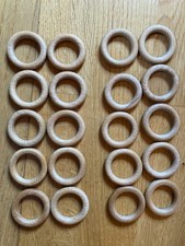 20 Holzringe zum Basteln, 4,5 cm Außendurchmesser innen 3cm naturbelassen