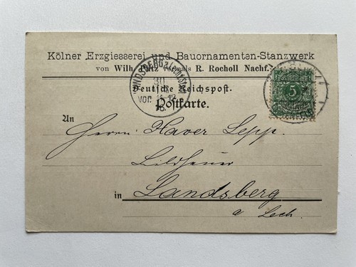 Postkarte reklame 1896 - 1896, köln