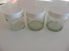 Glastigel leer 3 Stück Tiegel Cremedose 100 ml transparent Glasbehälter