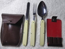 Solingen Wüsthof Reisebesteck im Druckknopfetui Klappbesteck Vintage