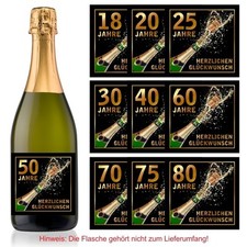 Aufkleber Sektflasche