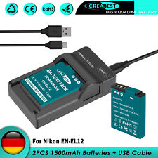 2× EN-EL12 Akku & Ladegerät