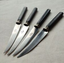 DREIZACK WÜSTHOF 4 ANTIKE OBSTMESSER GRIFFE EBENHOLZ KLINGEN STAHL ROSTFREI 