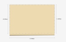 Terrassenplane PVC 680g/m² 444x291/287cm Beige mit Ösen & Drehverschlüssen