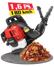 Benzin Laubbläser Laubgebläse 1,7 PS Rücken Garten Laub Bläser Blasgerät 1,25 KW
