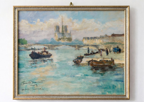 ölgemälde paris notre dame - paris,