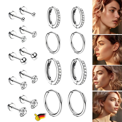 9paar ohrringe silber - ohrringe,