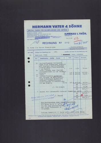 Ilmenau rechnung 1958 - ilmenau,,