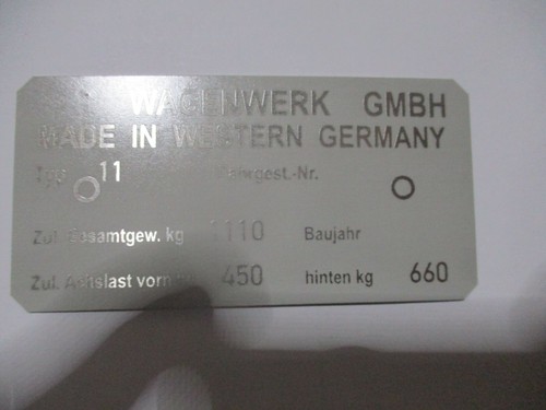 Typenschild schild für typ - schild,