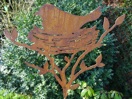 Gartenstecker vogel nest - vogel,