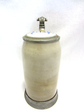 ZUNFT KEFERLOHER Wirtshauskrug Zunftdeckel Zinnmontur,  1L gerillt um 1870