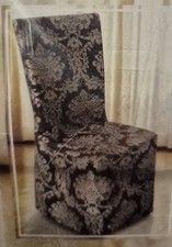 6x Stuhlhussen Stuhlüberzug Edels Jacquard-Design Braun, Stilvolle Dekoration